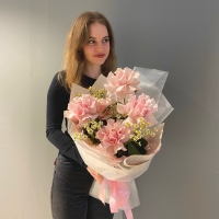 Дуо букет из роз и ромашек