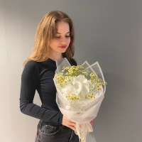 Дуо букет с гортензией и ромашками