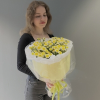 Монобукет из хризантемы Сантини