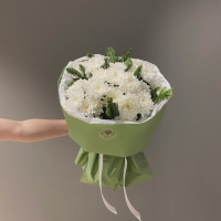 Дуо букет с кустовой хризантемой и нобилисом