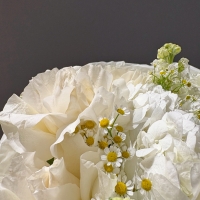 Сборный букет с розой, гортензией и ромашками