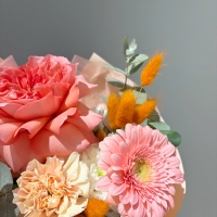 Мини букет с розой, герберой и диантусом